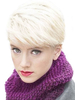 Perruque de cheveux humains de qualité ivoire coupe boyish dégradé mode filet de plastique