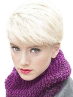 Perruque de cheveux humains de qualité ivoire coupe boyish dégradé mode filet de plastique