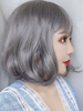 Perruque de cheveux Lolita en fibre résistante à la chaleur courte gris clair Sweet Lolita Déguisements Halloween