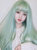 Perruque de cheveux Lolita vert menthe longue fibre douce résistant à la chaleur douce perruque Lolita Déguisements Halloween