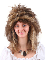 Perruque de costume de carnaval Crimp Curl Perruque brune ébouriffée Déguisements Halloween