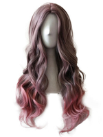 perruque de Hallowmas ébouriffée fuchsia pour femme en fibre synthétique confortable frisée de fêtes