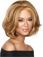 Perruque douce or ébouriffée en fibre synthétique coupe Bob