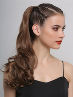Perruque Extensions de cheveux femmes ébouriffées en couches longues rayonne bouclées