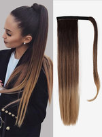 Perruque Extensions de cheveux pour femmes Ombre mettant en évidence les cheveux raides rayonne longue