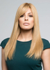 Perruque femmes blonde longue droite synthétiquedes perruques avec frange