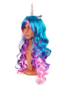 Perruque Licorne Costume 2021 rose multicolore perruques synthétique cheveux bouclés accessoires de costume Déguisements Halloween