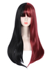 Perruque Lolita Classique Bloc de Couleur Noir Rouge Fibre Noire Accessoires Lolita