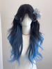 Perruque Lolita douce bleue longue fibre résistante à la chaleur mettant en valeur les cheveux Lolita accessoires