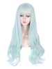 Perruque Lolita Douce Fleurs Fibre Bleu Pastel Accessoires Lolita