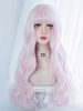 Perruque Lolita Douce Harajuku Blunt Bang Ébouriffé Vague de Corps Lolita Rose Douce Déguisements Halloween