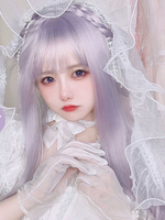 Perruque Lolita Douce Lavande Longue Fibre Résistante à la Chaleur Accessoires Lolita