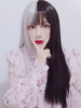 Perruque Lolita longue couleur noire et blanche Déguisements Halloween