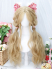 Perruque Lolita mode Harajuku marron clair longue fibre résistante à la chaleur accessoires Lolita