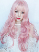 Perruque Lolita rose longue fibre résistante à la chaleur Lolita perruques Déguisements Halloween