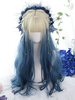 Perruque Longue Bleue Style Marin Lolita Fibre Résistante À La Chaleur Ombre Accessoires Lolita Mignonne