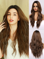 Perruque longue femme bouclée fibre résistante à la chaleur mettant en évidence les perruques de cheveux