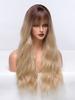 Perruque longue femme Ombre bouclée fibre résistante à la chaleur ébouriffée perruques synthétiques longues