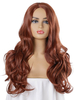 Perruque Longue Pour Femme Café Marron Bouclés Fibre Résistante À La Chaleur Chic Ébouriffé Longues Perruques Synthétiques