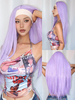 Perruque longue pour femme perruque synthétique longue et ondulée en fibre résistante à la chaleur style décontracté et ébouriffé