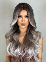 Perruque Longue Synthétique Pour Femme Ombre Bouclée Ébouriffée