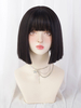 Perruque Mignonne Courte Frange Noir Accessoires Lolita