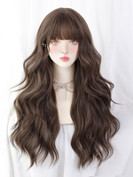 Perruque Mignonne Marron Foncé Lolita Longue Fibre Résistante à la Chaleur