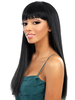 Perruque Naturelle Femme Perruque Cheveux Humain Perruque Noire Droite long Avec Frange