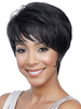 Perruque Naturelle Femme Perruque Cheveux Vrai Perruque Noire Courte Frisées