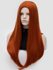 perruque pour Hallowmas de fêtes dégradé 22 inches droite blanche Orange rouge en fibre synthétique filet de plastique mode Perruques