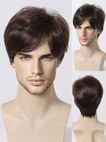 Perruque Pour Homme Avec Frange Droite Courte Accessoire Naturelle Cosplay