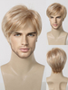 Perruque Pour Homme Blonde Avec Frange Droite Courte Accessoire Naturelle Cosplay