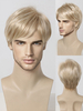 Perruque Pour Homme Blonde Avec Frange Droite Courte Accessoire Naturelle Cosplay