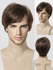 Perruque Pour Homme Brune Avec Frange Droite Courte Accessoire Naturelle Cosplay