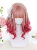 Perruque Rose Moyenne Fibre Résistante à la Chaleur Mignonne Accessoires Lolita Mignonne