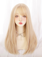 Perruque Sweet Lolita ébouriffée fibre résistante à la chaleur accessoires Lolita or clair
