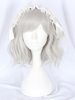 Perruque Sweet Lolita Frange Fibre Gris Clair Accessoires Lolita