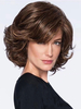 Perruque Synthétique Courte Femme avec Frange Invisible Prothèse Capillaire Frisée Marron