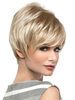 Perruque Synthétique Courte Femme Invisible Perruques de Cheveux Humains Abricot Clair Frisée