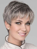 Perruque Synthétique Courte Femme Invisible Prothèse Capillaire Blanc Gris Frisée