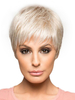 Perruque Synthétique Courte Femme Invisible Prothèse Capillaire Blonde Clair Frisée Perruques de Cheveux Humains
