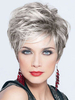 Perruque Synthétique Courte Femme Invisible Prothèse Capillaire Gris Frisée