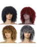 Perruque Synthétique Courte Femme Invisible Prothèse Capillaire Marron Blonde Frisée