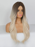 Perruque Synthétique Longues Femme Invisible Prothèse Capillaire Frisés Gris