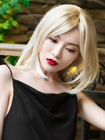 Perruque Synthétique Mi-longues Femme Invisible Prothèse Capillaire Frisés Blond