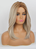 Perruque Synthétique Mi-longues Femme Invisible Prothèse Capillaire Frisés Gris