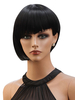 Perruque Synthétique Noire Droite Rayonne Perruque Courte Pour Femme