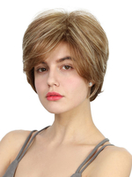 Perruques courtes femmes Raie sur le côté Boycut perruques de cheveux humains