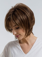 Perruques de cheveux courts femmes brun foncé perruques synthétiques en couches