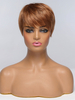 Perruques de Cheveux Humain Femme Courtes Invisibles avec Franges Brun
